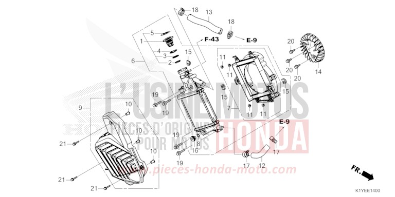 KUEHLER von PCX 125 MAT GALAXY BLACK METALLIC (NHA76) von 2025